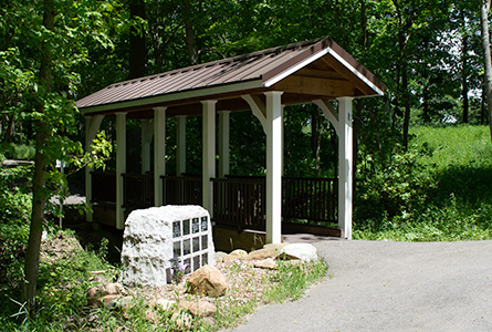 Covered bridge in the natural burial section